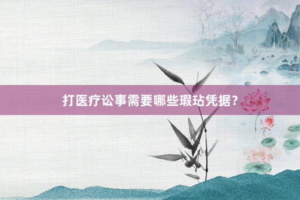 打医疗讼事需要哪些瑕玷凭据？